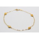 18Kt Yellow Gold Flower Bracelet