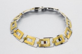 Pulsera Hombre en Oro Blanco y Amarillo de 18 Quilates