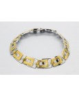 Pulsera Hombre en Oro Blanco y Amarillo de 18 Quilates