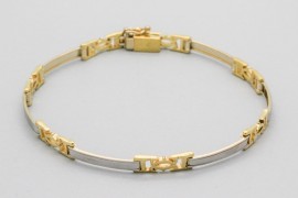 Pulsera en Oro Blanco y Amarillo de 18 Quilates