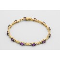 Pulsera en Oro de 18 Quilates con Diamantes y Amatista
