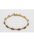 18Kt Gold Amethyst & Diamond Bracelet