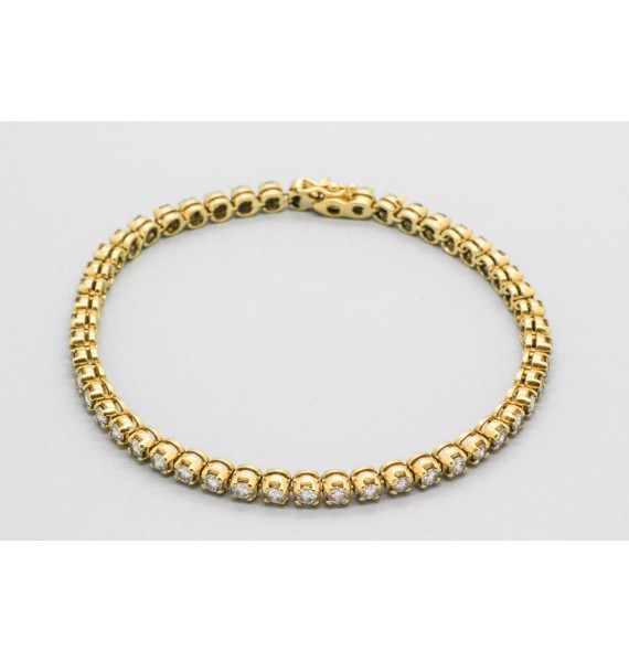 18Kt Yellow Gold Diamond Tennis Bracelet