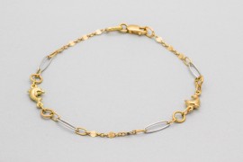 Pulsera Delfines en Oro de 18 Quilates