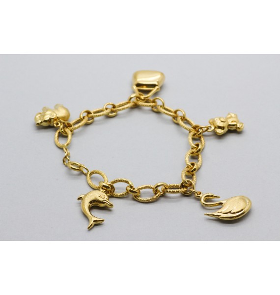 Pulsera Abalorios en Oro de 18 Quilates