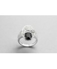 Sterling Silver Cocktail Ring with Semi-precious Stones