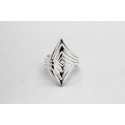 Sterling Silver Rhombus Ring with a Three Band Design
