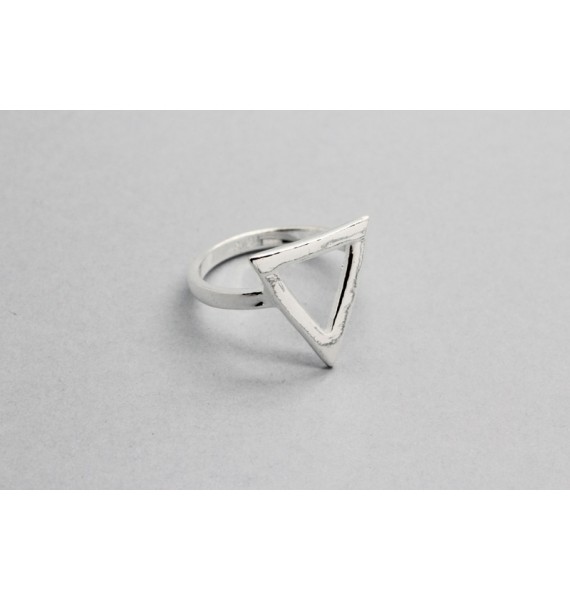 Sterling Silver Ring with a Triangle Centre Piece