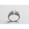 Sterling Silver Solitaire Ring with Cubic ZIrconia