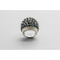 Sterling Silver Ring Decorated with Blue Cubic Zirconia