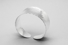 Sterling Silver Cuff Bangle with a Hammered Finish