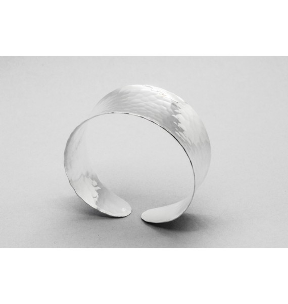 Sterling Silver Cuff Bangle with a Hammered Finish