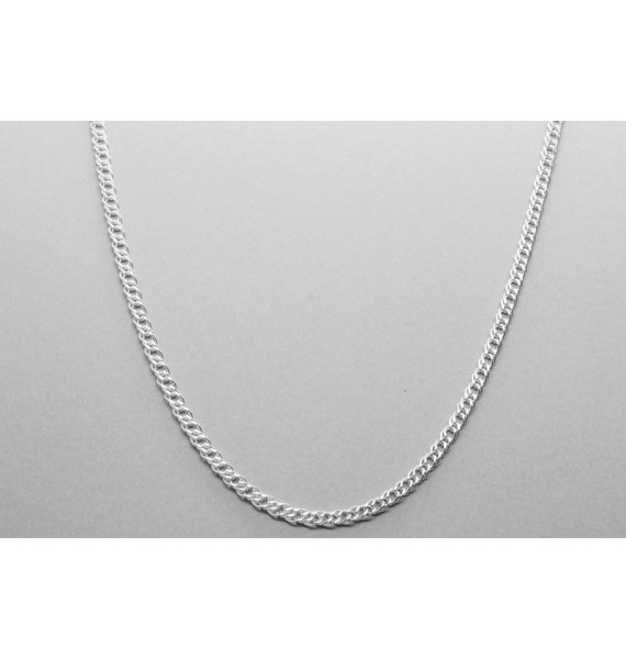 Sterling Silver Double Curb Chain - 44cm
