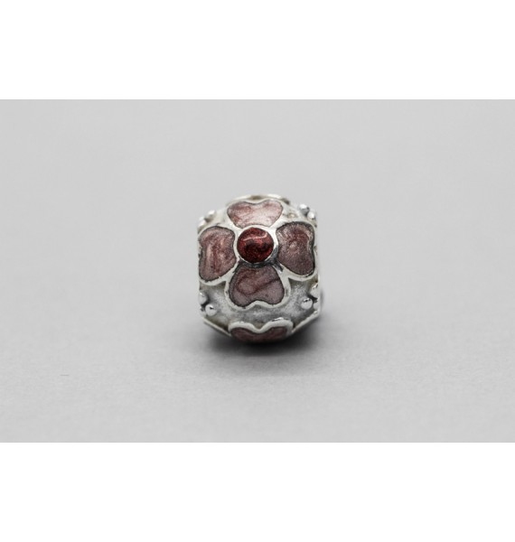 Pandora Margarita Esmalte Rojo en Plata de Ley
