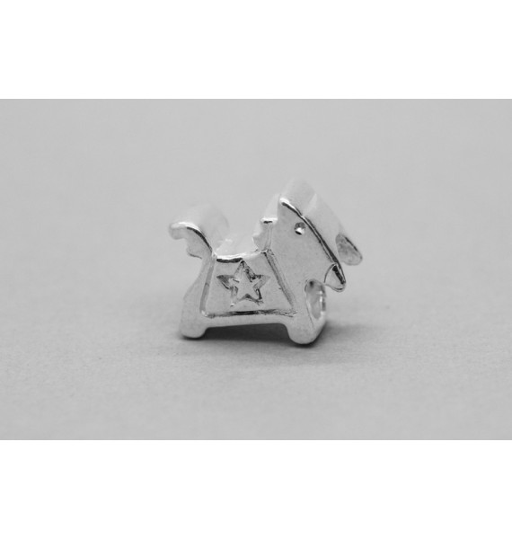 Sterling Silver Wooden Horse Charm