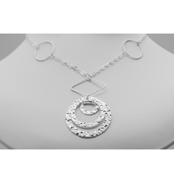 Sterling Silver Three Disc Necklace