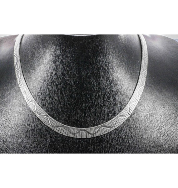 Sterling Silver Necklace with a Wave Motif