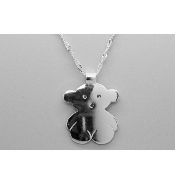 Sterling Silver Teddy Bear Pendant