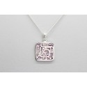 Sterling Silver Pendant with a Hand Painted Spiral Design