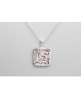 Sterling Silver Pendant with a Hand Painted Spiral Design