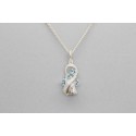 Sterling Silver Christmas Bell Pendant with Cubic Zirconia