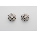 Pendientes de Plata con Circonitas Blancas y Esmalte Negro