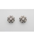 Pendientes de Plata con Circonitas Blancas y Esmalte Negro