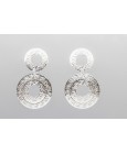 Sterling Silver Double Disc Earrings with an Italian Motif