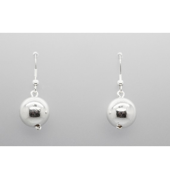 Sterling Silver Drop Earrings with Two Spheres
