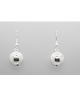 Sterling Silver Drop Earrings with Two Spheres