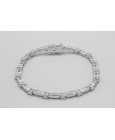Sterling Silver Bracelet with Cubic Zirconia Gemstones