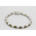 Sterling Silver Tennis Bracelet Decorated with Gemstones