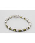 Sterling Silver Tennis Bracelet Decorated with Gemstones