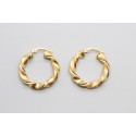 18Kt Yellow Gold Hoop Earrings with a Twist Design