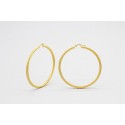 18Kt Yellow Gold Hoop Earrings with a Florentine Finish