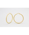 18Kt Yellow Gold Hoop Earrings with a Florentine Finish
