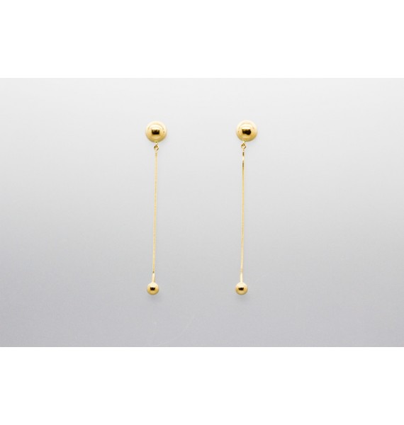 18Kt Yellow Gold Drop Earrings with 18Kt Gold Beads