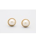 Pendientes de Perlas en Oro Amarillo de 18 Quilates 