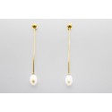 Pendientes Colgantes de Perlas en Oro Amarillo de 18Kt