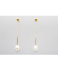 Pendientes Colgantes de Perlas en Oro Amarillo de 18Kt
