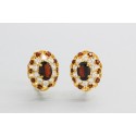 Pendientes en Oro de 18 Quilates con Granate y Circonitas