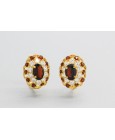 Pendientes en Oro de 18 Quilates con Granate y Circonitas