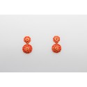 Pendientes en Oro de 18 Quilates Decorados con Coral Rojo