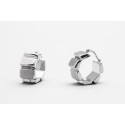 18Kt White Gold Hoop Earrings with a Modern Design