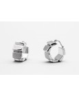 18Kt White Gold Hoop Earrings with a Modern Design