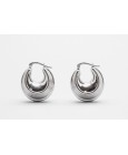 U Shaped 18Kt White Gold Hoop Earrings