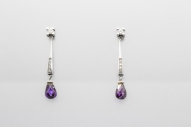 18kt White Gold Gemstone Earrings