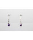 18kt White Gold Gemstone Earrings