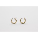 18Kt White & Yellow Gold Hoop Earrings with a Twist Design