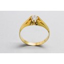 18Kt Men's Yellow Gold Solitaire Ring with Cubic Zirconia